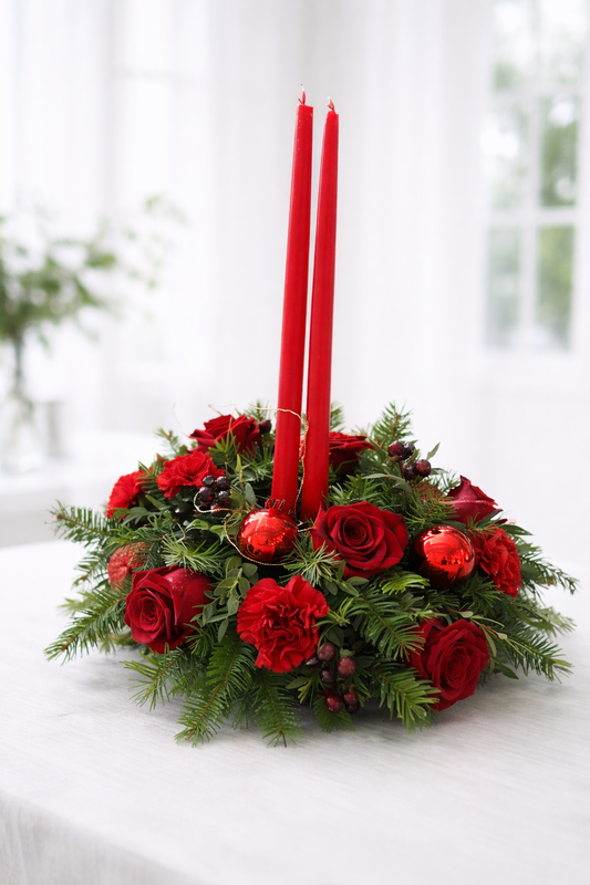 Coastal Noel Christmas Floral Centerpiece – Handcrafted Holiday Centerpiece from Avon, NC
